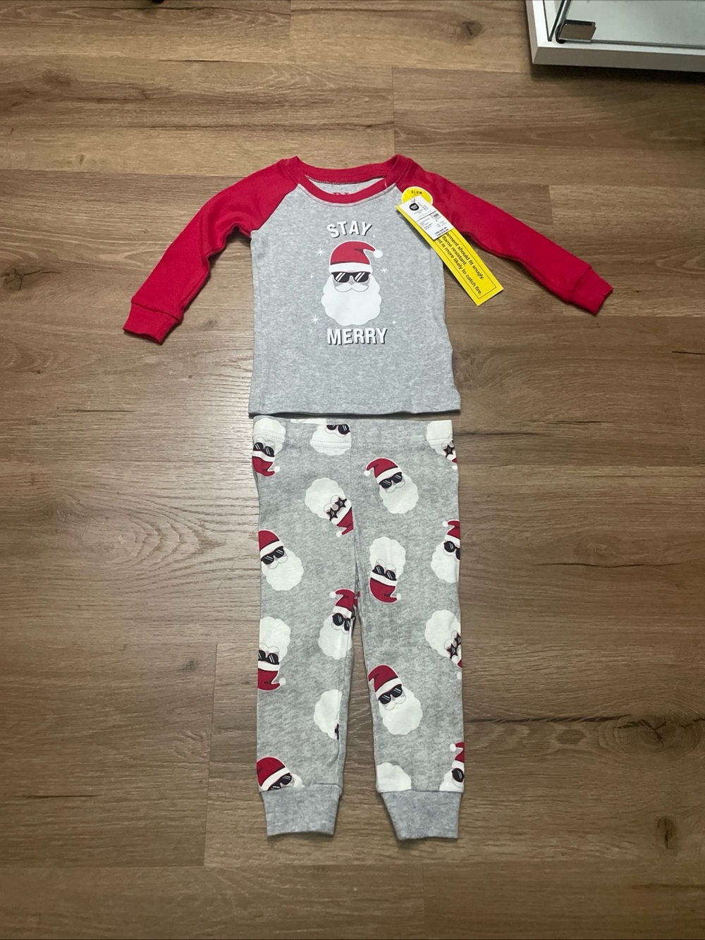 Toddler Boy's Carter's Holiday PJ Set 8-12 Months with Santa & Snowflakes